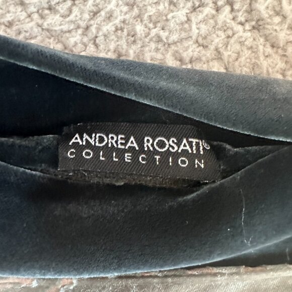 ANDREA ROSATI Silk Dress Brocade Sheer Velvet Burnout Pink Grey - Picture 11 of 15